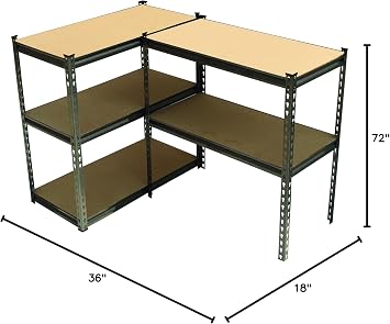 Kings Rack 5-Tier Metal Boltless Storage Shelving in Wooden/Black