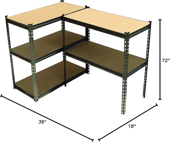 Kings Rack 5-Tier Metal Boltless Storage Shelving in Wooden/Black