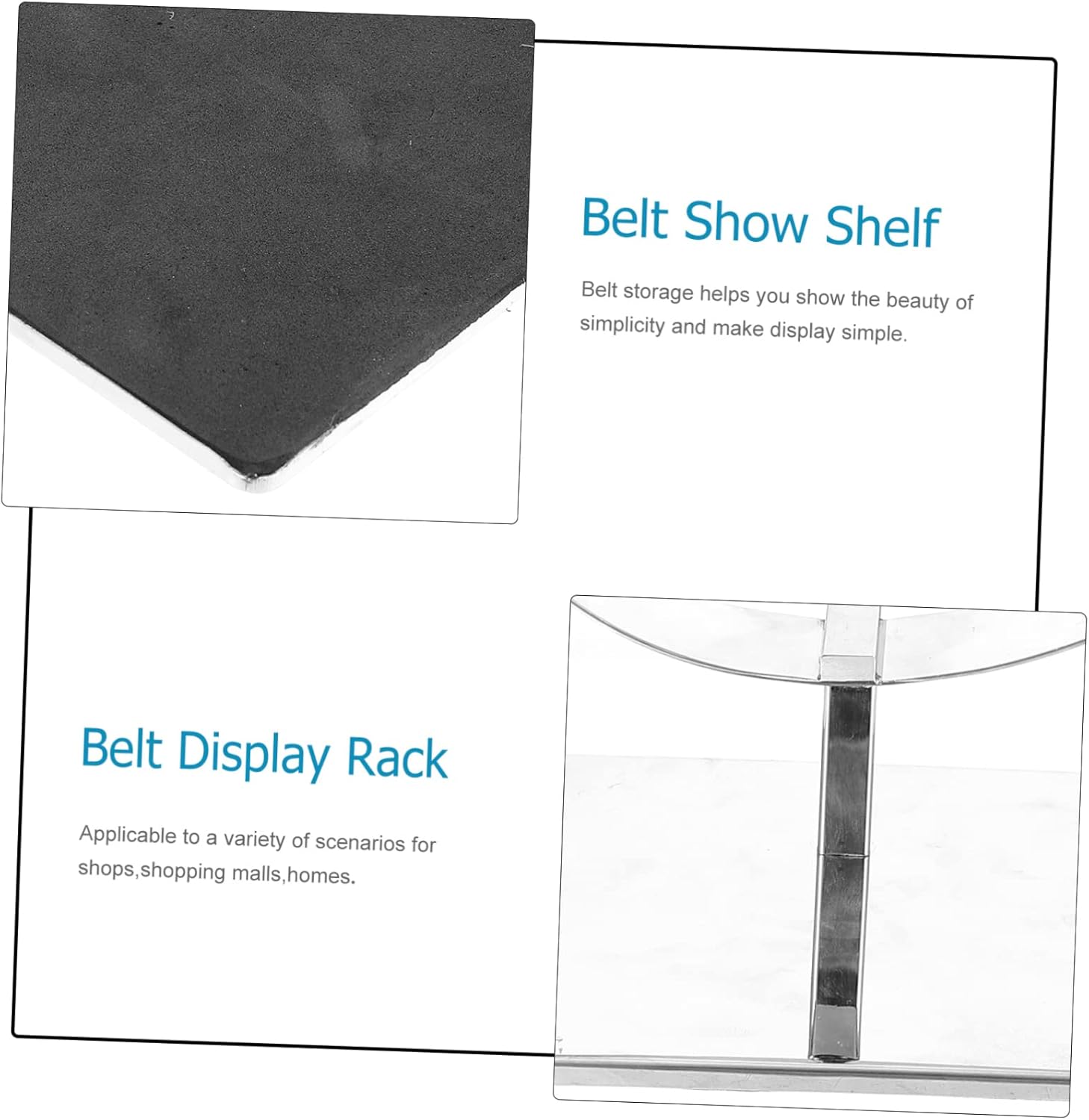 ABOOFAN Stainless Steel Belt Display Stand Belt Holder Organizer Elegant Design for Home Office