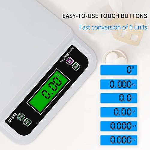 Miniatura 3 de Báscula digital de cocina de 66.1 lbs0.04 oz, báscula de cocina con pantalla LCD, función de tara, gozlbkgtlct, conversión de 6 unidades para