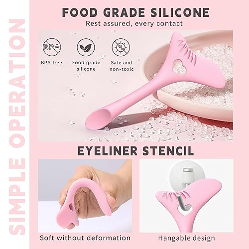 Miniatura 7 de HOSAILY Plantillas de delineador de ojos con sello de pestañas inferiores, plantilla de pestañas inferiores de silicona para manga debajo de las