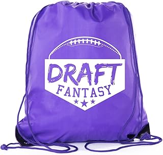 Mato & Hash Fantasy Football Draft Bags| Drawstring Backpacks for Fantasy Football Parties, Fantasy football supplies - 6PK Purple CA2500DraftPTY S1
