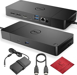 Dell WD19S USB C 도킹 스테이션 번들 - 130W 공급, HDMI 케이블 및 극세사 클리닝 천 포함 (업그레이드 버전)