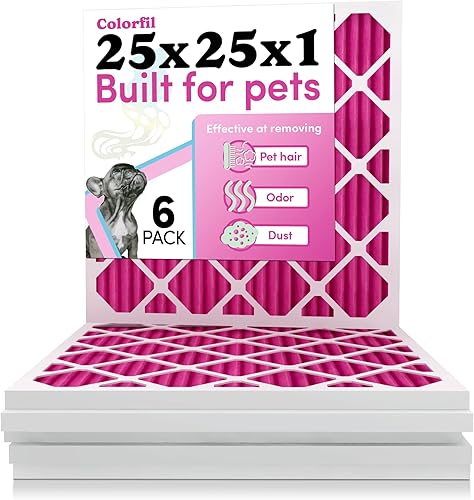 Miniatura 12 de Colorfil - Filtro de aire de 18 x 18 x 1 pulgadas, filtros que cambian de color para olores de gatos y perros, filtro de aire acondicionado MERV 8