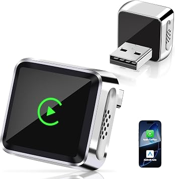 2-in-1 Wireless CarPlay Adapter & Android Auto Adapter, Plug & Play No Delay, Convert Wired to Car Play Wireless for iOS 10& Android 11+