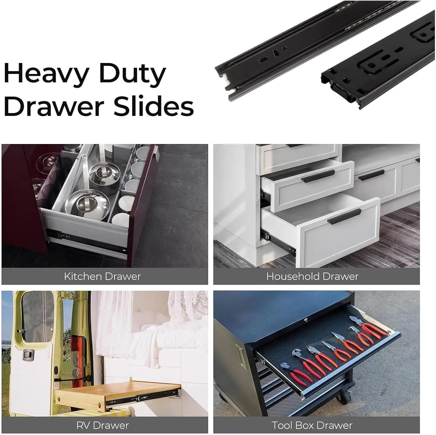 Full Extension Drawer Slides 12Inch Full Extension Heavy Duty Drawer Rails Side Mount Cabinet Dresser