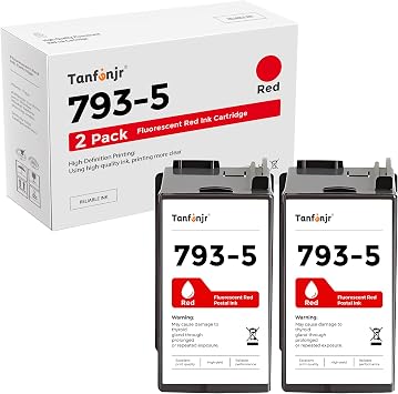 2 Pack 793-5 Red Ink Cartridge Compatible 793-5 High Capacity Red Ink Replacement for Pitney Bowes DM100 DM200 and SendPro C and SendPro+ | 35ml