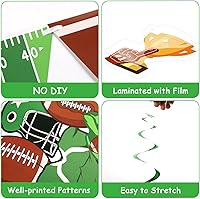 Vista 4 de Decoraciones de remolinos colgantes de fútbol americano, suministros de pancarta de cumpleaños que incluyen banderines de tiempo de juego, espirales