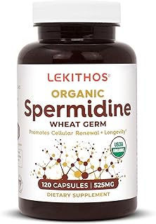 Organic Spermidine Supplement - 525MG - 120 Capsules - USDA Organic - Non GMO - Vegan