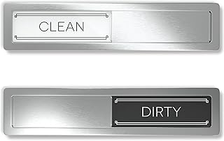Stainless Steel Clean Dirty Magnet for Dishwasher, Magnetic Dishwasher Clean Dirty Sign with Protective Backing & Adhesives, Kitchen Organizers Decor, Premium Dirty Clean Dishwasher Magnet