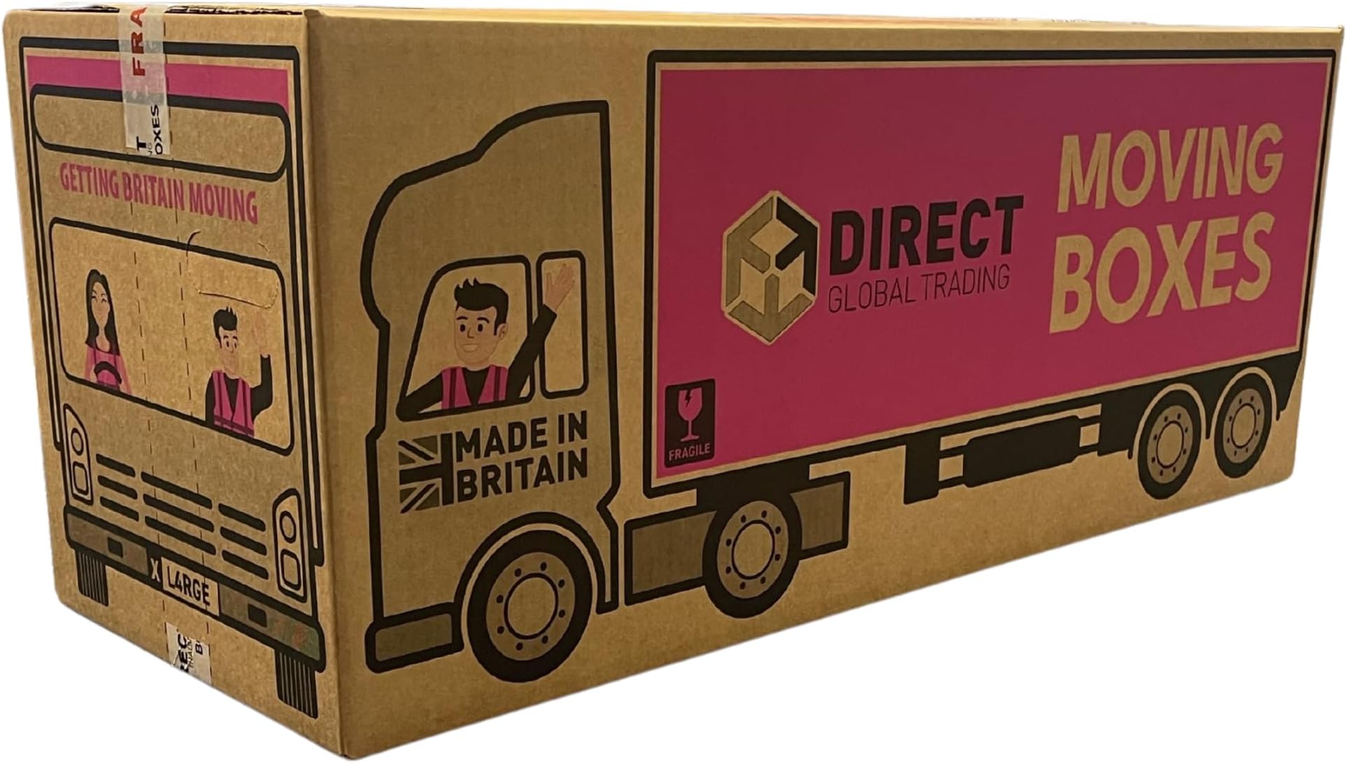 Direct Global Trading 5 Strong Large Extra Long Strong Cardboard Storage Packing Moving House Boxes Double Walled 88.5cm x 34cm x 31.5cm