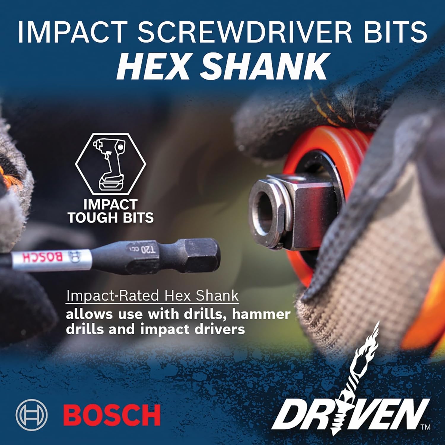 BOSCH ITDDV08C - 8 pc. Driven Impact Black Oxide Drill Bits with Clip for Custom Case System