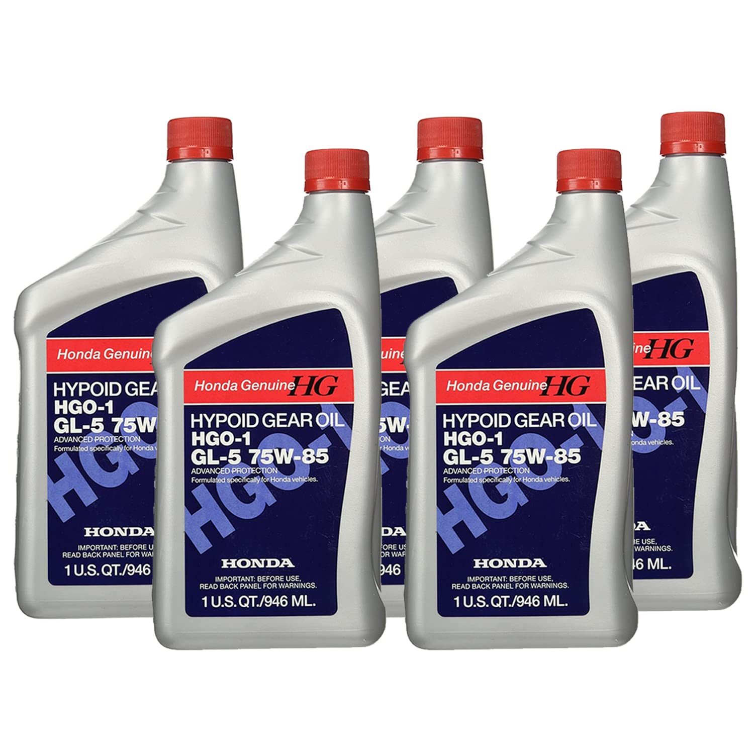 Genuine OEM Hypoid Gear Oil HGP-1 GL-5 75W-85 Advanced Protection 1qt (5x1qt) for Acura Honda