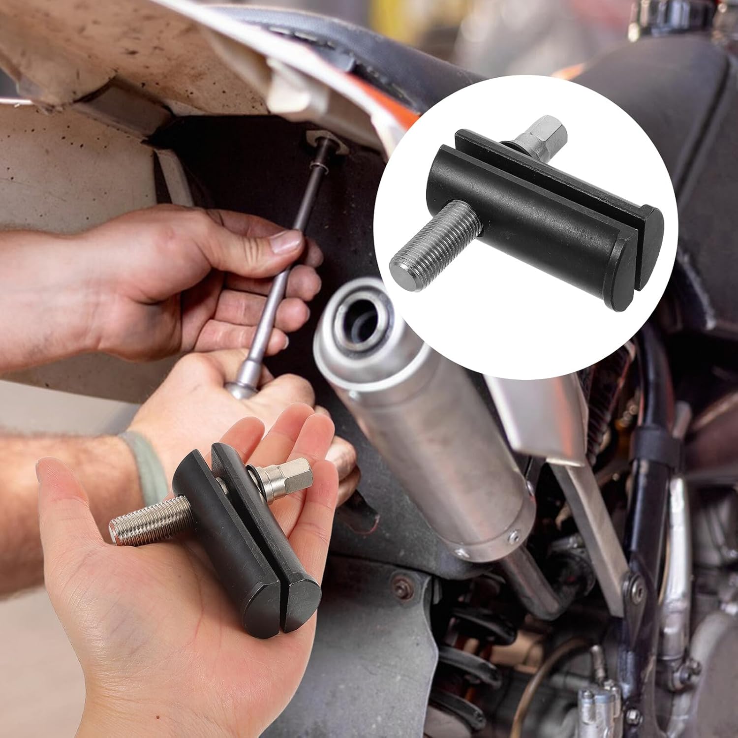 Kichvoe Motorcycle Steering Stem Bearing Race Puller Tool Heavy Duty Carbon Steel Bearing Race Remover Automotive Maintenance Equipment