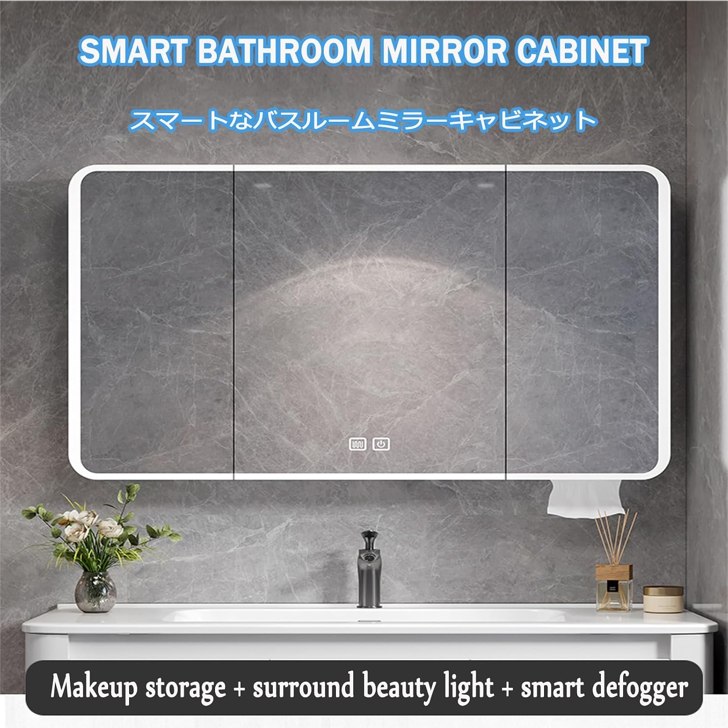 Wall Mounted Storage Cupboard with Mirror，Bathroom Cabinet with Mirror，Suitable for Modern Minimalist Bathrooms, Apartments, Hotel Suites, Dormitories(80 * 70cm/34.5 * 27.5in)