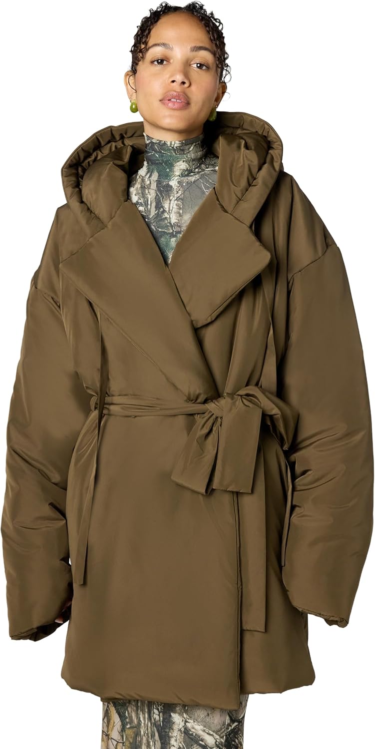 Norma Kamali Women's Hooded Sleeping Bag Coat to Knee