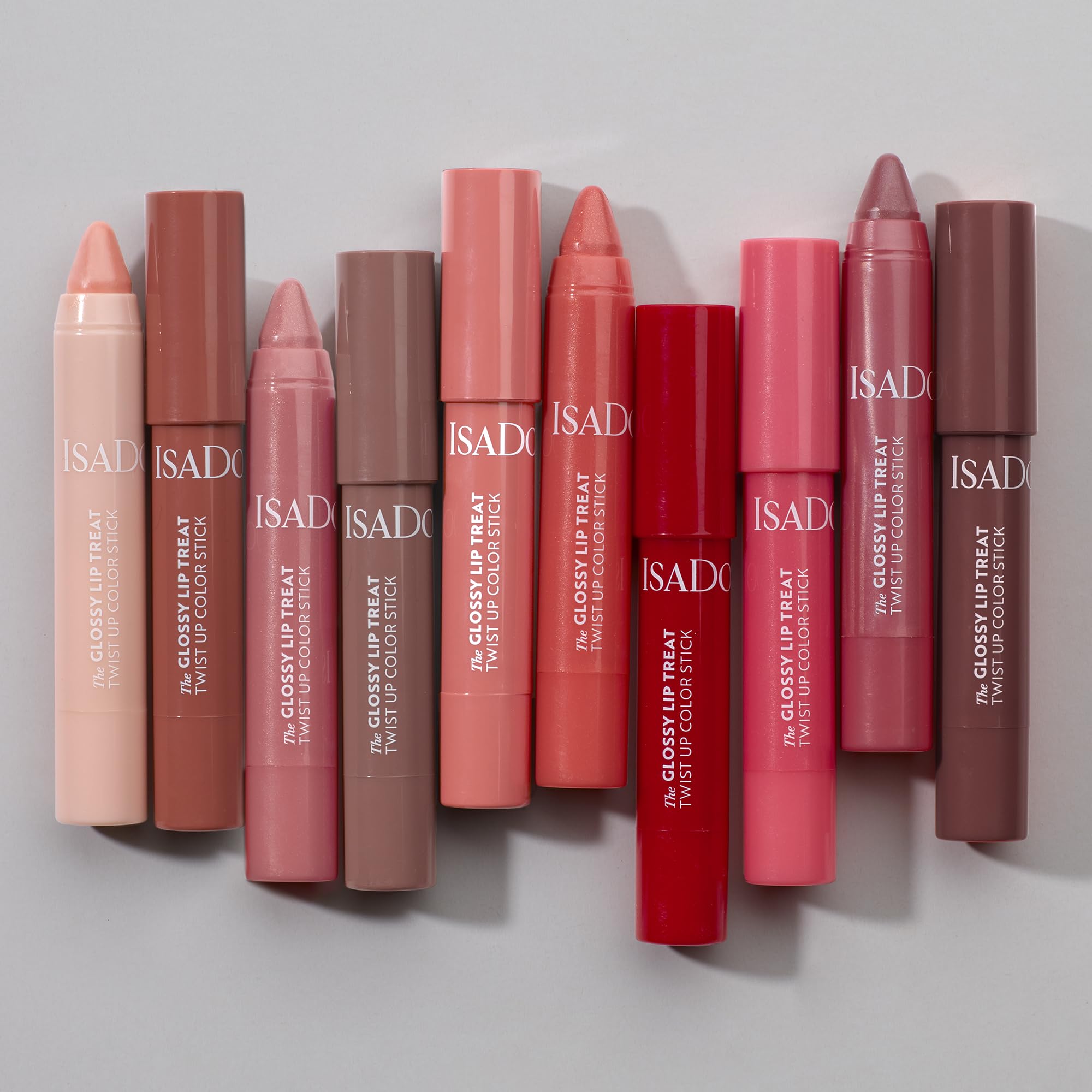 Isadora The Glossy Lip Treat Twist Up Colour Lip Stick - Pintalabios hidratante con escualano - Vegano, sin crueldad animal, relleno, no pegajoso, brillo (Clear Nude 00, 3,3 g)