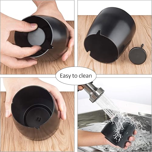 Miniatura 6 de Ceniceros negros con tapa, ceniceros sin humo para cigarrillos, para interiores y exteriores, a prueba de olores, a prueba de viento, cenicero al