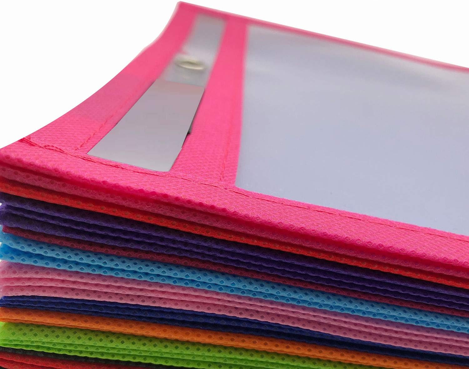 Pack of 30, Multicolored Dry Erase Pockets, 10” x 14”, School Supplies for Teachers, Reusable Dry Erase Pockets, Dry Erase Sheets, Teaching Supplies (10x14 inches, 30 Pack) : Office Products