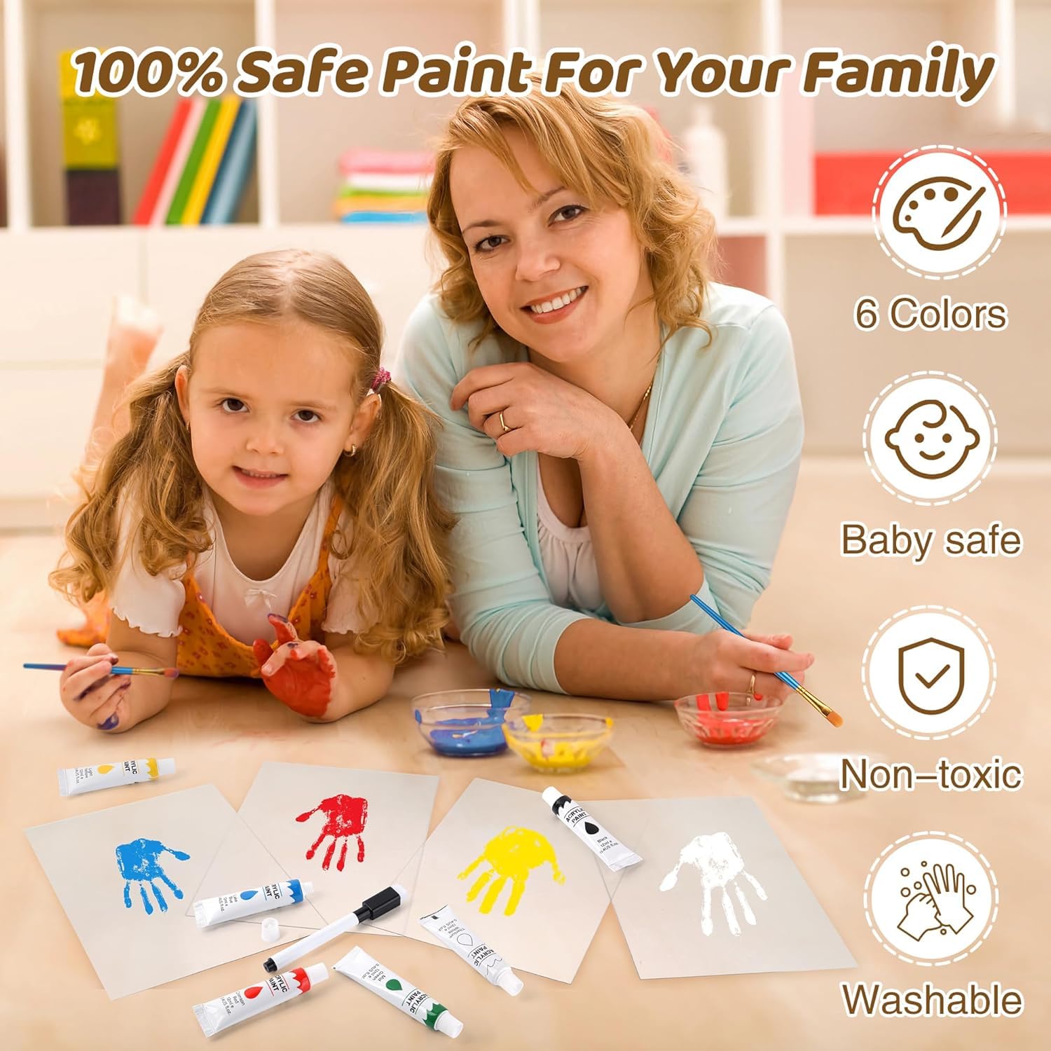 Kit per impronte di mani, cornice per ricordi fai da te, kit di ornamenti per stampe a mano, regali di famiglia per nonni, neogenitori, festa della mamma, festa del papà, compleanno