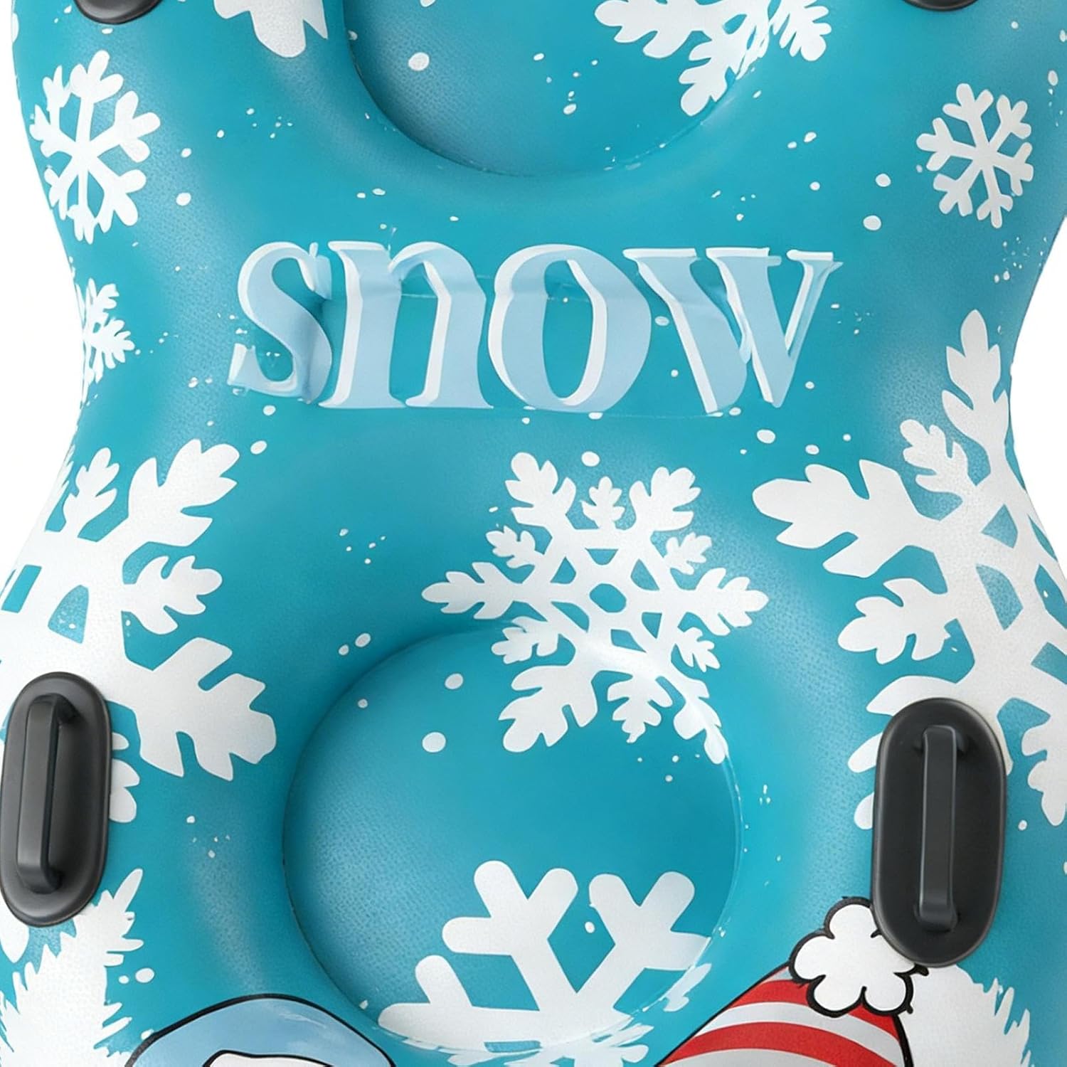 Snow Tube - 2 Person Inflatable Heavy Duty Sled, Double Rider Snow Tubes with Reinforced Handles, Thick Cold Resistant PVC Construction, Winter Sledding Toy for Outdoor Vacation Holiday