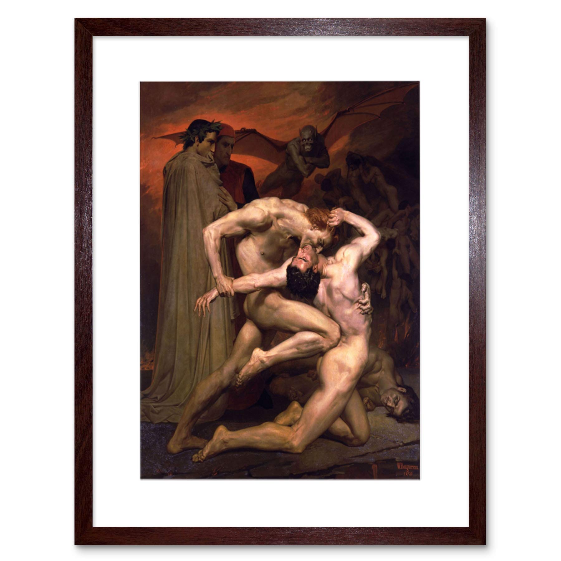 Wee Blue Coo William Adolphe Bouguereau Dante Virgil In Hell Framed Wall Art Print