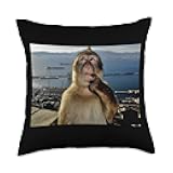 Thinking Monkey Meme Throw Pillow