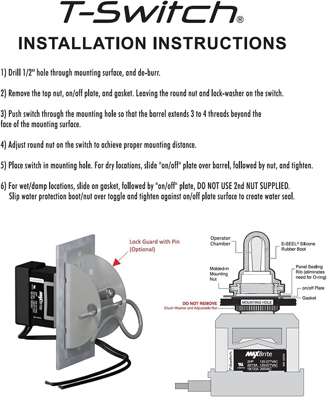 ❤ Crazy Deals 10 PCS Heavy Duty Toggle Switch 20/15A 125/277V, 2 HP with Waterproof Rubber Boot UL cUL Certified