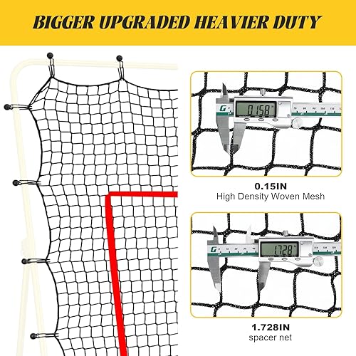 Miniatura 4 de Reemplazo de red de rebote de voleibol, para marcos de 7 x 4 pies, con 28 hebillas de cuerda elástica y correas de objetivo, malla de 1.5 pulgadas