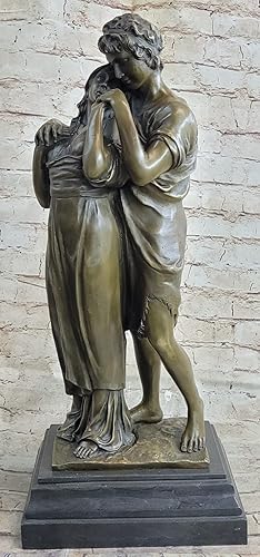 Miniatura 2 de EUROPEAN BRONZE Figura de arte grande de pie para parejas, decoración de mármol, escultura de bronce, estatua de arte decorativo, regalo de venta