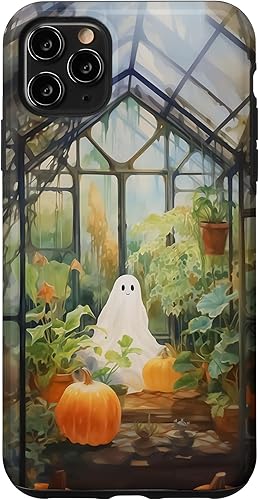 iPhone 11 Pro Max lindo fantasma en invernadero  Funda espeluznante Cottagecore Halloween