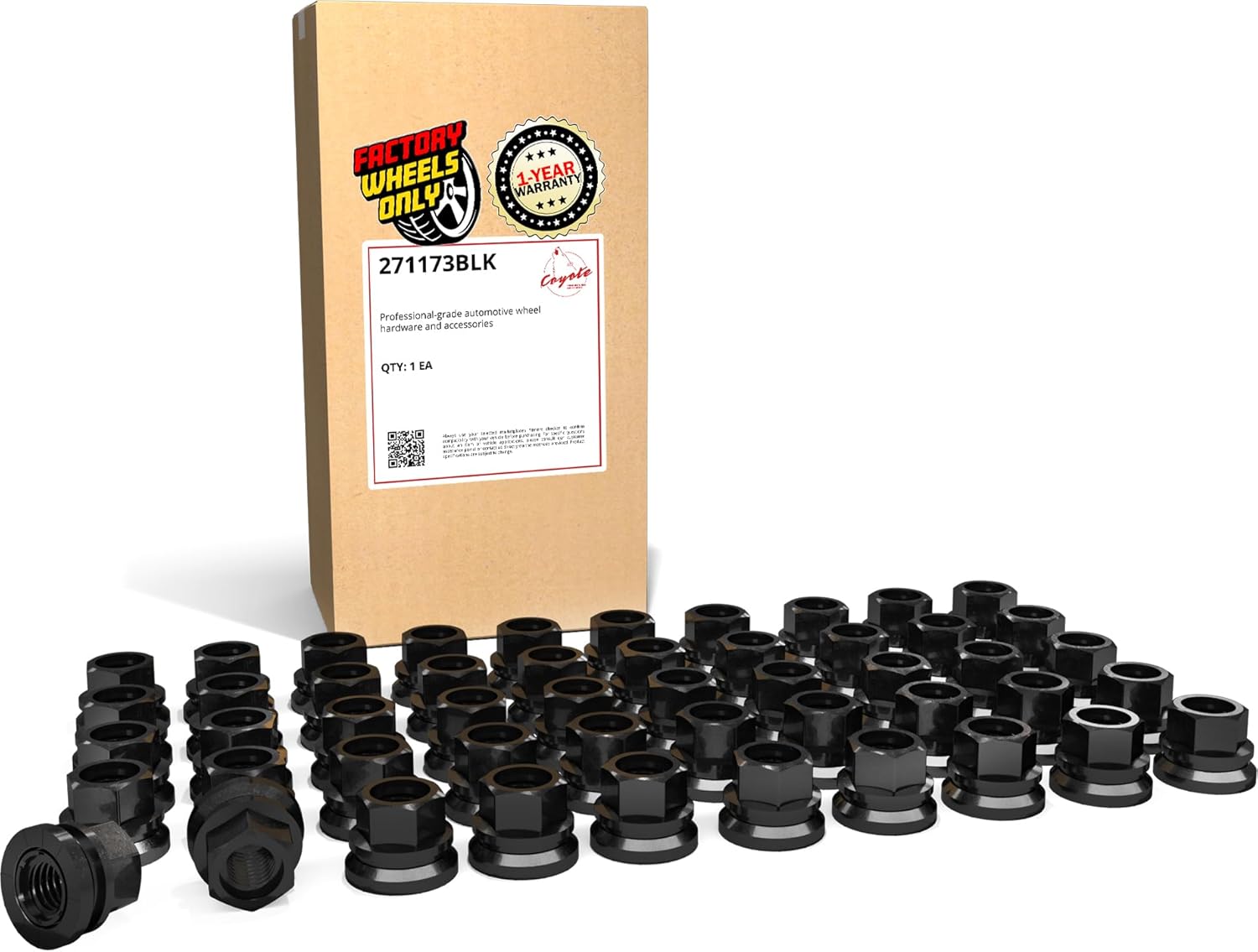 Wheel Accessories Parts 24 Pcs M14x2 Thread OEM Style Lug Nuts 0.90" Long Black 13/16" 21mm Hex Fits Ford F-150 Expedition ｜ Lincoln Navigator F81Z-1012-A ｜611-196