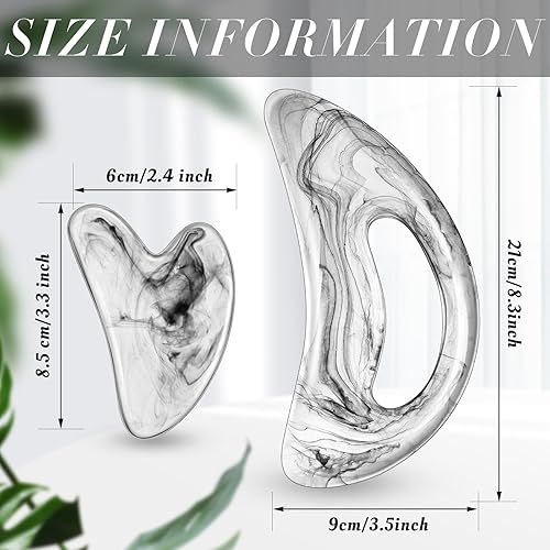 Miniatura 8 de Gua Sha - Herramienta de masaje grande Gua Sha con agarre de mano, resina Guasha, tabla de guasha, raspado muscular, herramientas de masaje para