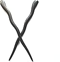 Zz-bg-charming 2 Count Hair Sticks Natural Ebony (Black Sandalwood) Handmade Carved Hair Clip Shawl Hair Pins Pack of 2 Pcs :Charming