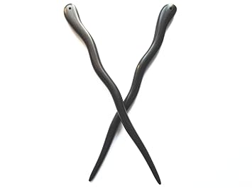 Zz-bg-charming 2 Count Hair Sticks Natural Ebony Black Sandalwood Handmade Carved Hair Clip Shawl Hair Pins Pack of 2 Pcs Charming