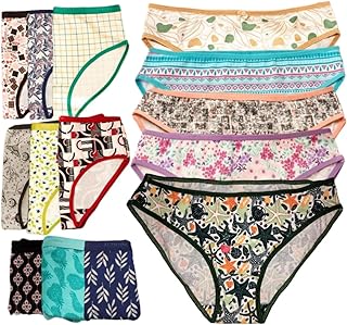 طقم ملابس داخلية قطن بجودة ممتازة ناعمة ومريحة للنساء - الوان - بانتي اندر بكيني - سراويل قصيرة من 3 قطع