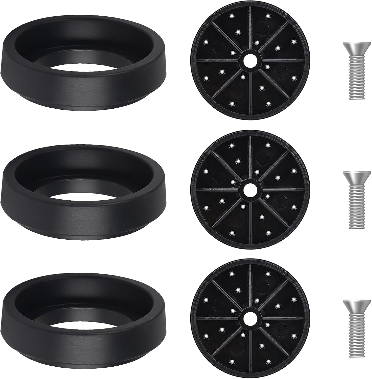 3 Pack Commercial Spray Valve Repair Kit for Most Pre Rinse Dish Sink Faucet Sprayer Replacement B-24K B-0107 Spray Face, Bumper, and Screw Black