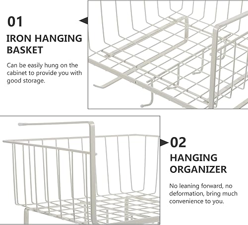 Miniatura 5 de Kichvoe Cesta de armario de cocina, organizador debajo del gabinete, estantes de almacenamiento, cesta colgante para el hogar, cesta de