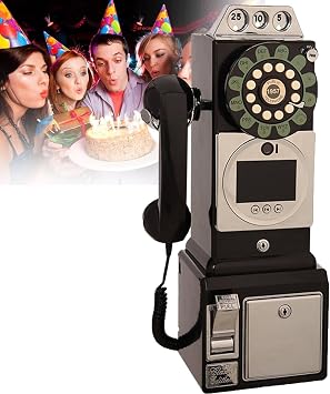 64GB Video Audio Guest Book Wedding Phone with Vintage Design, Record Custom Video Audio Message Guest Book for Wedding, Party and Gathering,Black