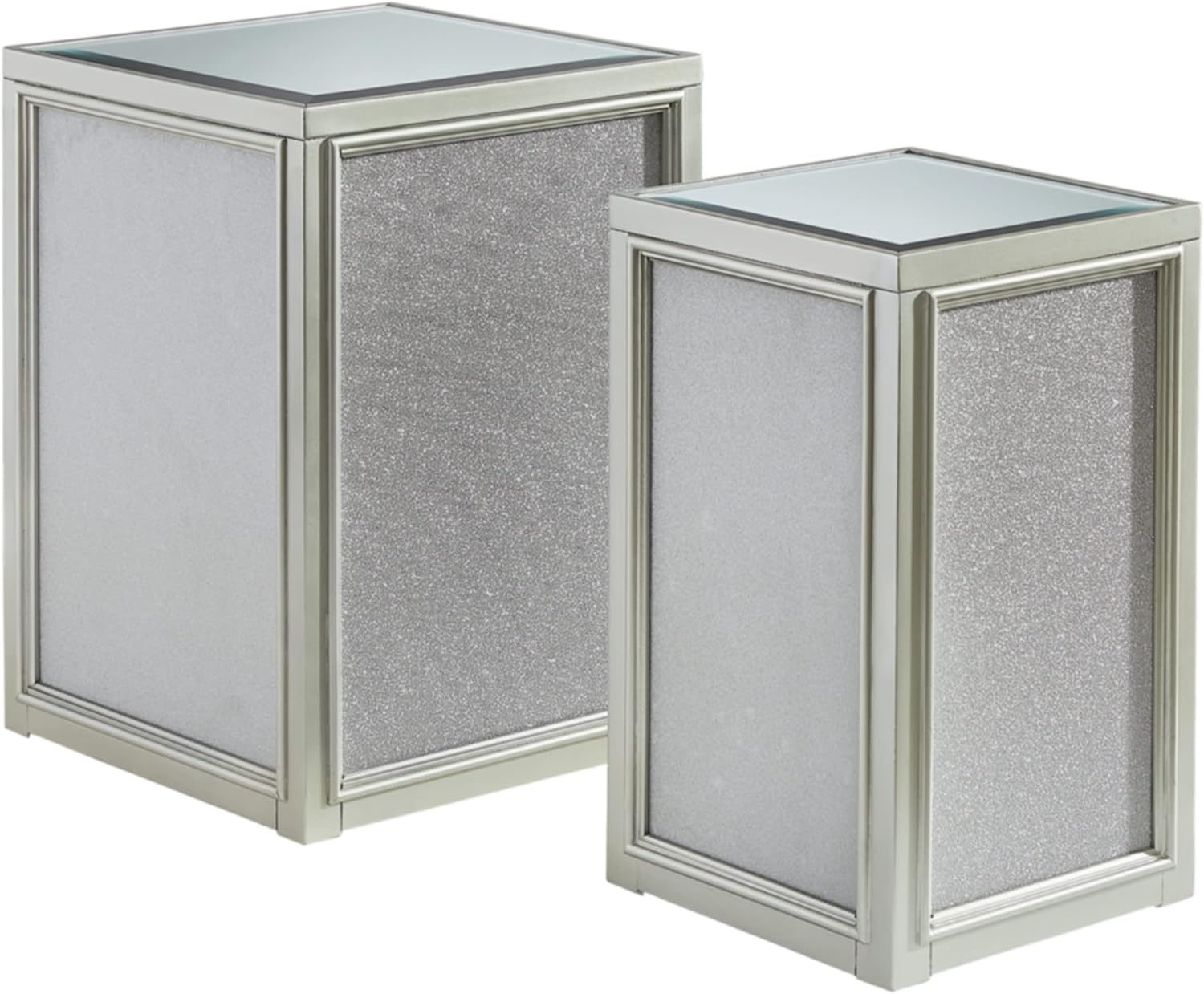 Signature Design by Ashley Traleena Glam Nesting End Tables, 2 Count, Silver