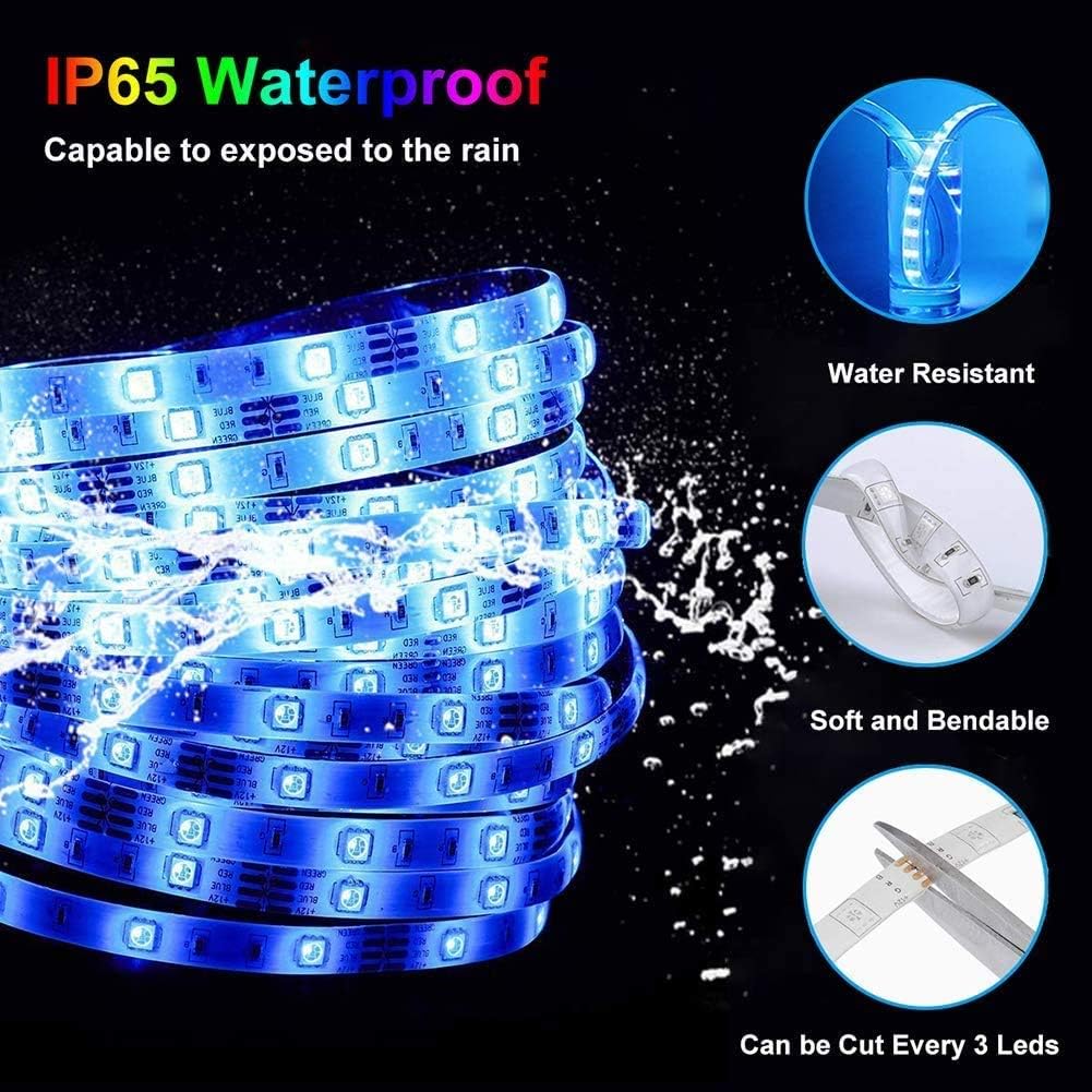 LED Strip Lights,UMICKOO 32.8ft 10m with 44 Keys IR Remote and 12V 5A Power Supply Color Changing 5050 RGB 300 LEDs Light Strips Kit for Home, Bedroom, Kitchen,DIY Decoration