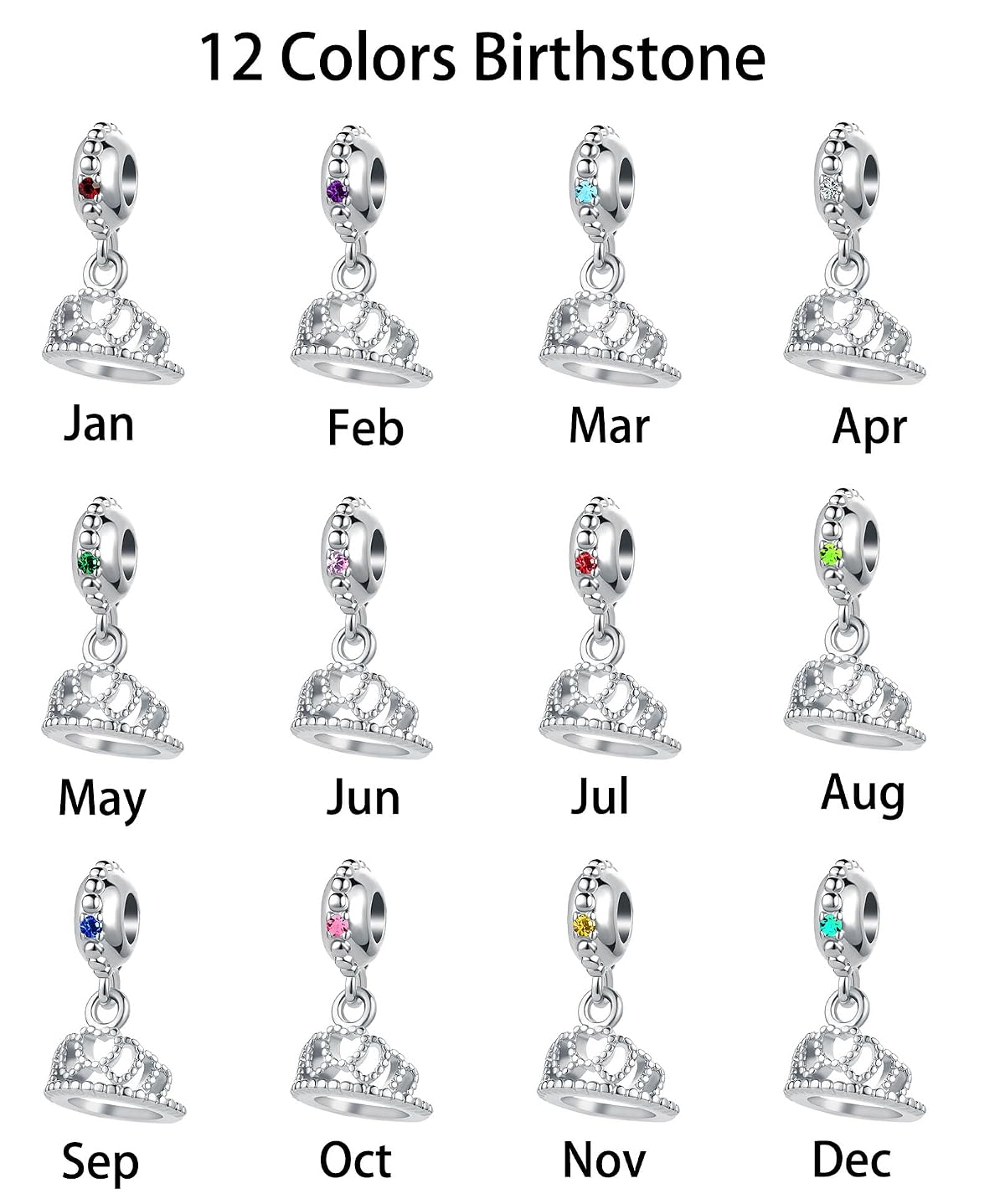 TGLS Princess Queen Crown Charm Compatible With Pandora Bracelets Jewelry