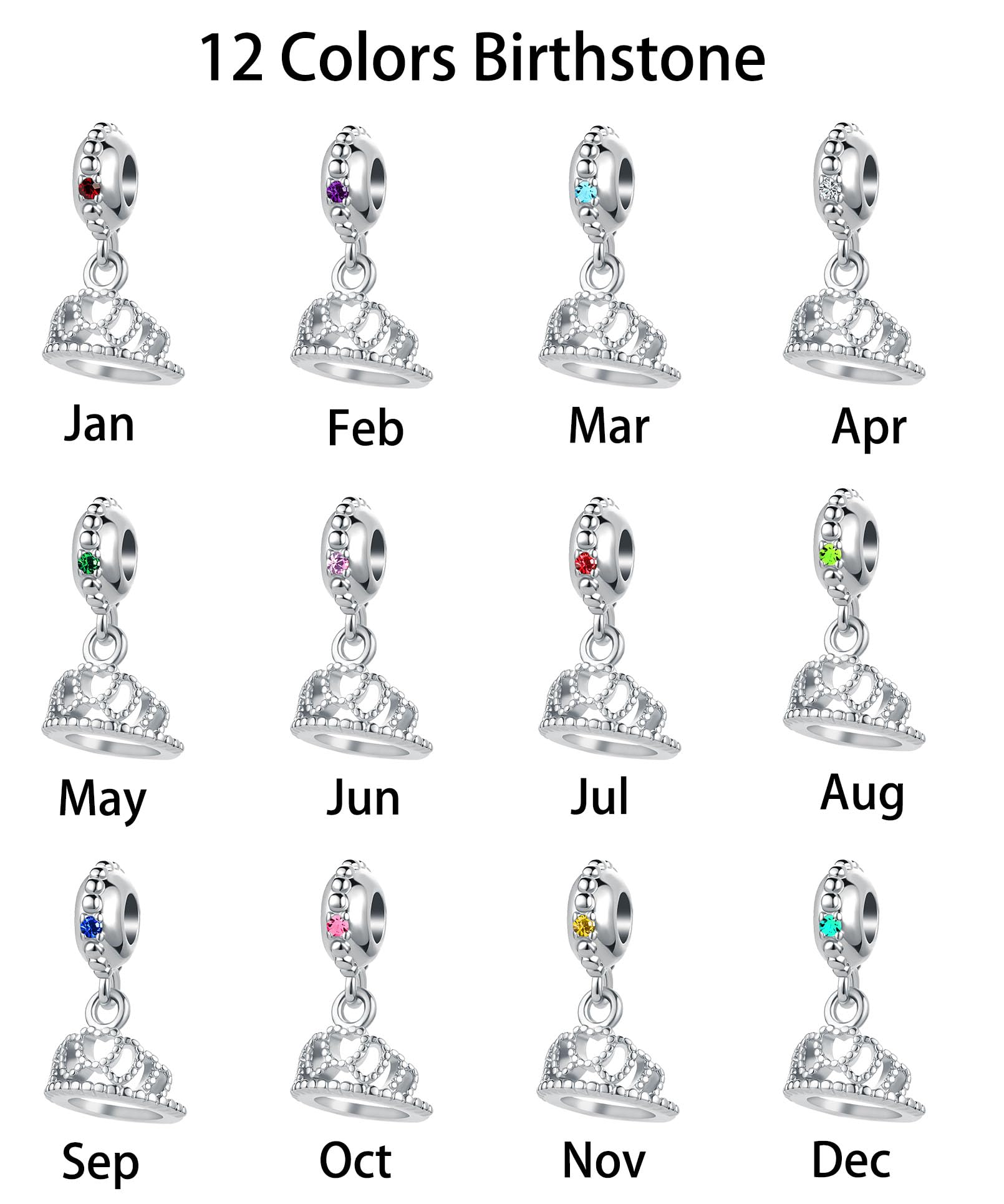 TGLS Princess Queen Crown Charm Compatible With Pandora Bracelets Jewelry