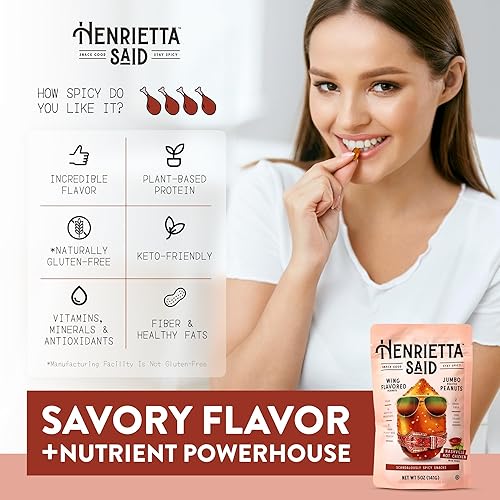 Miniatura 3 de Henrietta Said - Cacahuetes saborizados con alas  Truly Good Foods Snacking Nuts  Sabores atrevidos  Cacahuetes sabrosos y picantes Jumbo  Snack