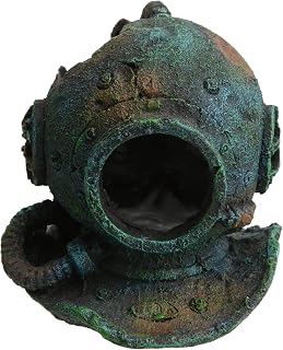 Aquarium Sunken Submarine Helmet Decorations,Realistic Vintage Noah's Ark Shipwreck Fish Tank Decorations,Fish Tank Accessories for Betta Medium Fish Tank Decor