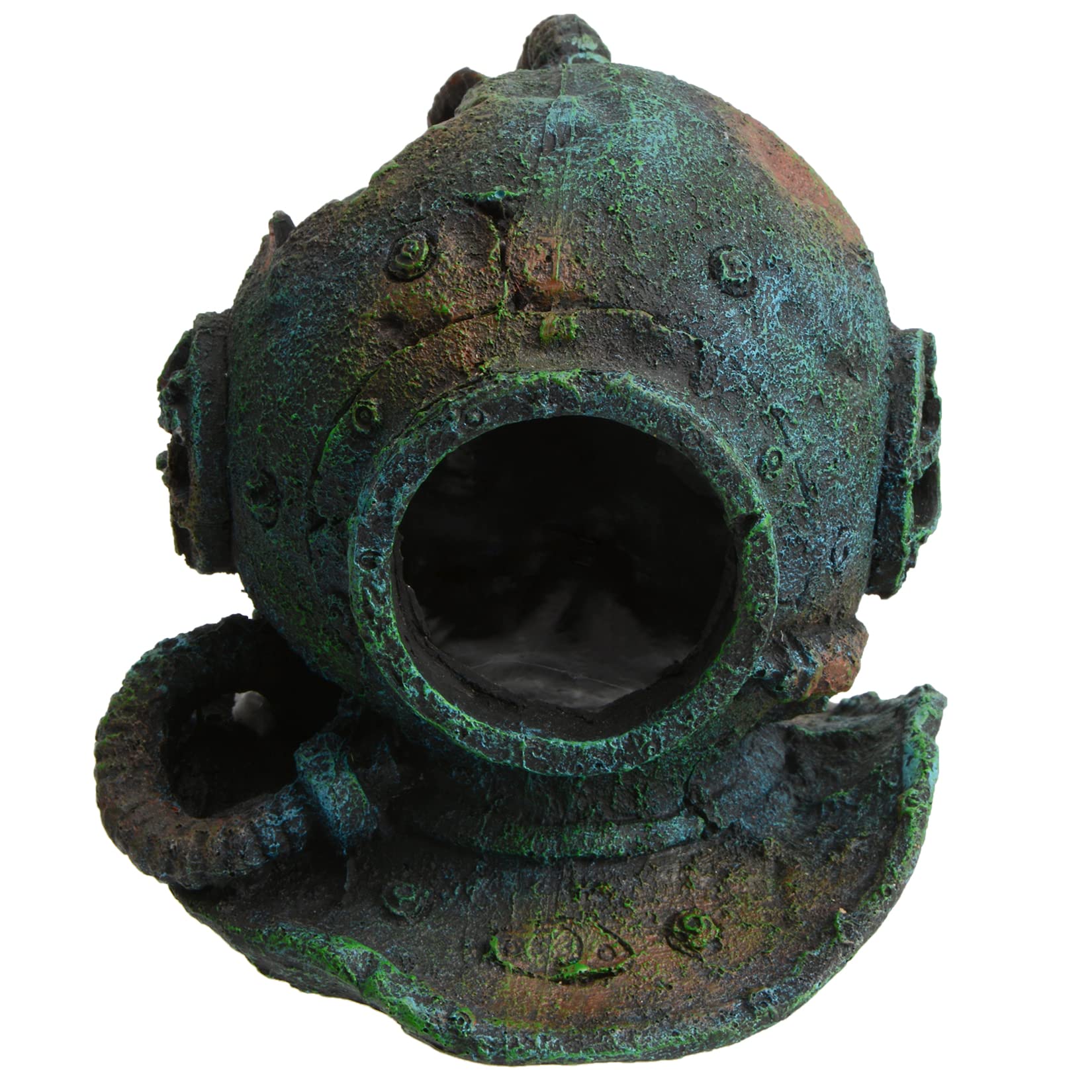 Saim Aquarium Sunken Submarine Helmet Decorations,Realistic Vintage Noah's Ark Shipwreck Fish Tank Decorations,Fish Tank Accessories for Betta Medium Fish Tank Decor