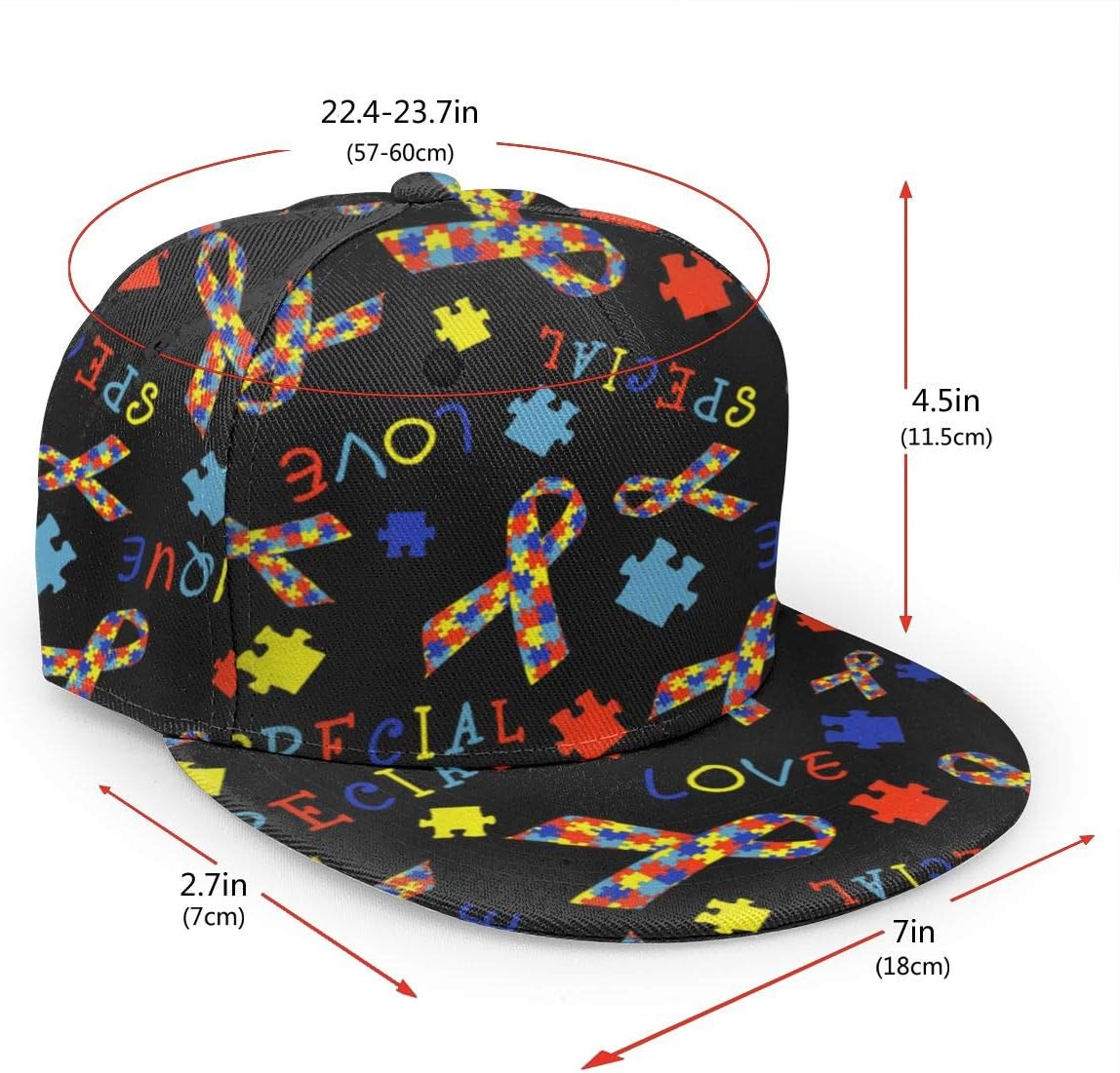 Baseball Cap Men Women - Rainbow Tie Dye Adjustable 3D Printed Snapback Flat Bill Hip Hop Hat - Image 3