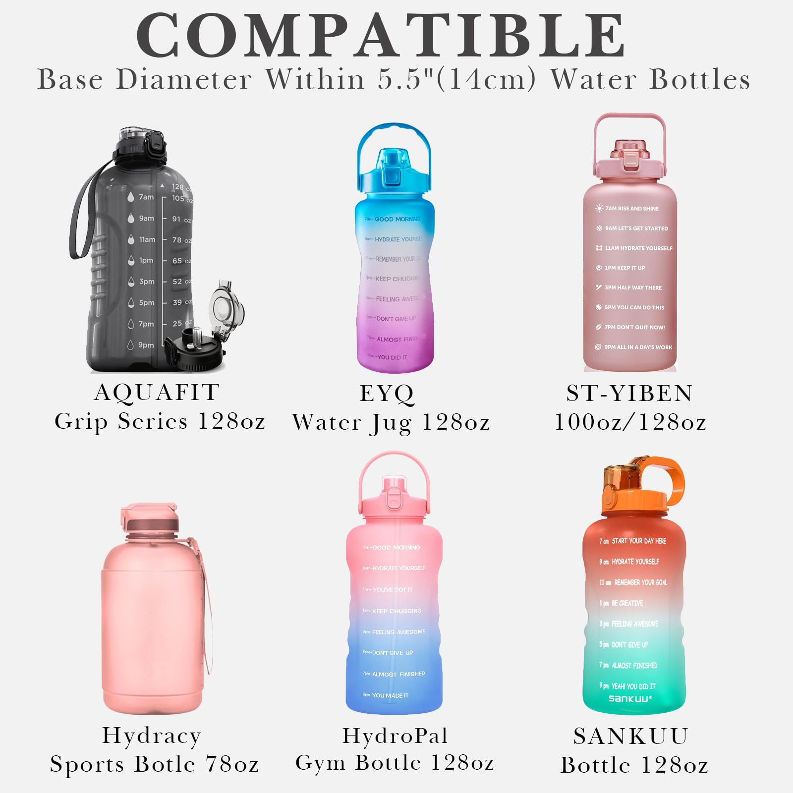 Linkidea portabottiglie laterale extra large per sedile auto, compatibile con EYQ 128 oz e Hydracy 78 oz, borsa porta bicchiere da appendere con tasca in rete, Nero