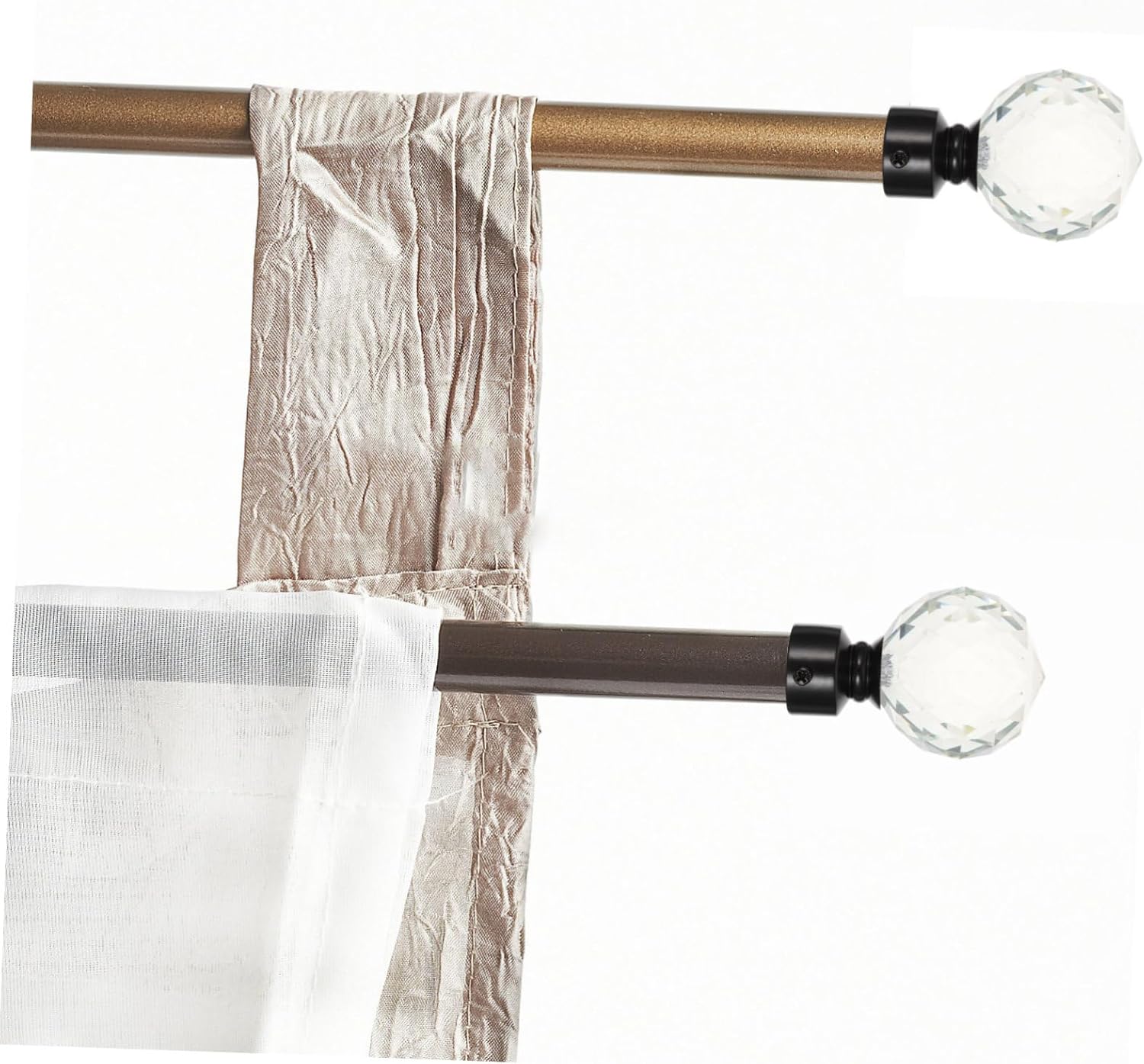 DECHOUS 2pcs Iron Material Curtain Rod Ends Decorative Rod Head Retro Style for Home Decor