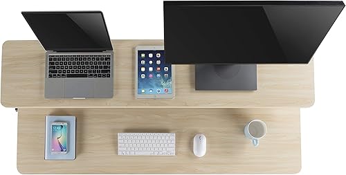 Miniatura 7 de Stand Steady Abrazadera de 55 pulgadas en el estante de escritorio  Elevador de monitor grande soporta 3 pantallas para almacenamiento adicional